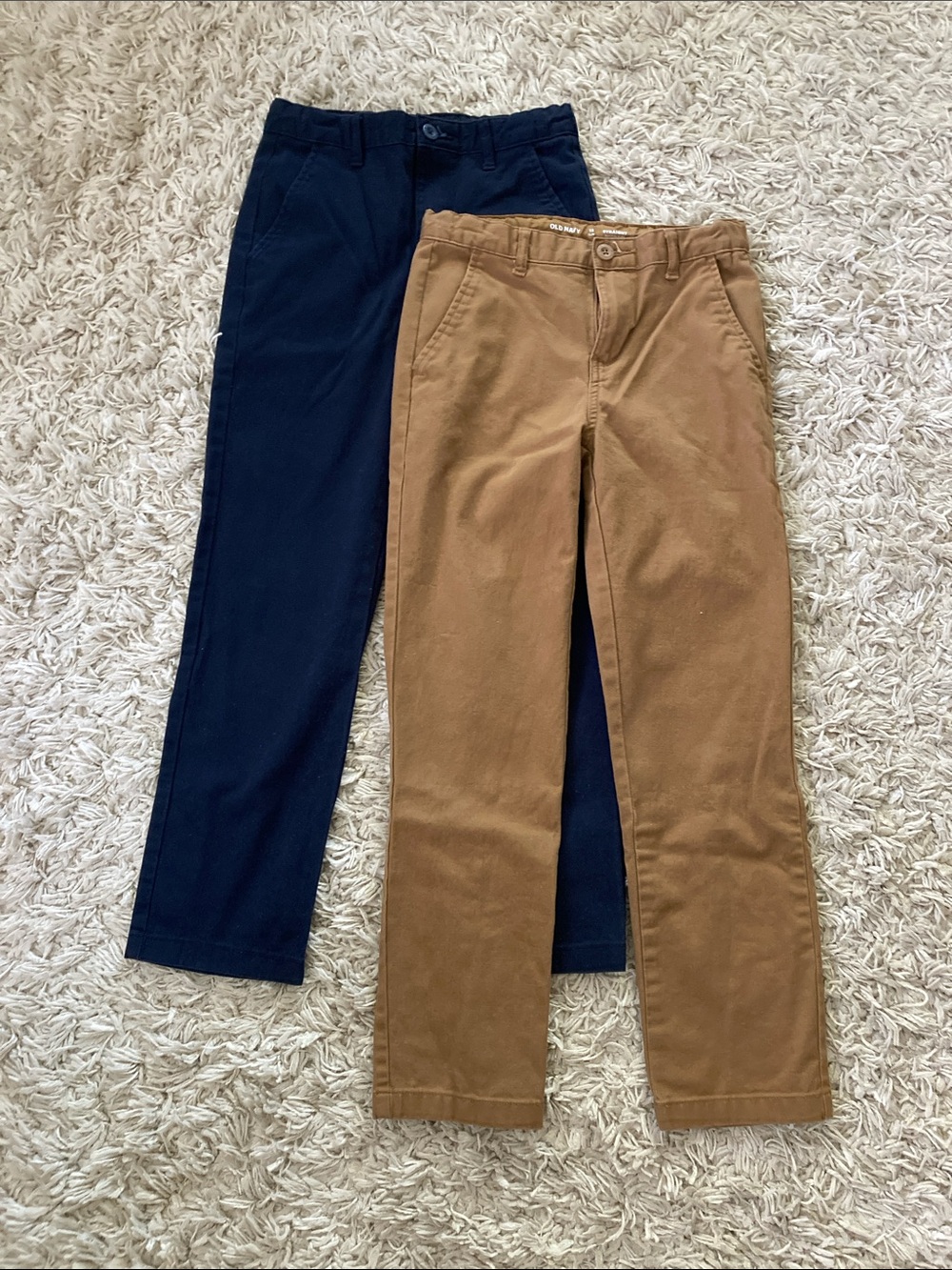 Old Navy Tan and Navy Pants Set Size 12 Slim